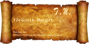 Töröcsik Margit névjegykártya